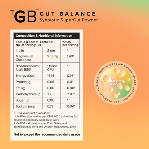The Good Bug Smooth Move Gut Health Synbiotic Powder - 1 Billion CFU, 30-Day Pack - Image 6