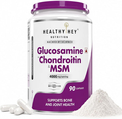 HealthyHey Double Strength Glucosamine, Chondroitin & MSM Capsules - 2000 mg, 90 Count