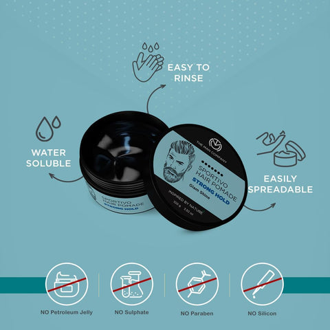 The Man Company Sportivo Hair Styling Pomade Wax - Strong Hold, Pro Vitamin B5, 100g - Image 3