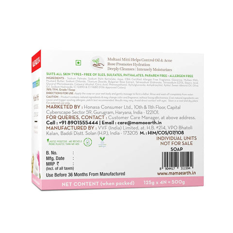 Mamaearth Multani Mitti Lotion Soap Single 125g (Pack of 4)