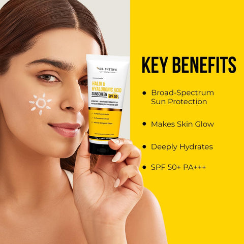 Dr. Sheth's Haldi & Hyaluronic Acid SPF 50 Sunscreen - 80g - Image 4