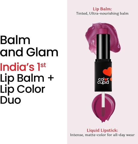 Color Cupid Lip Balm + Liquid Lipstick Duo - Winedine LB1 - Image 2