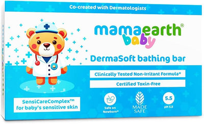Mamaearth Baby DermaSoft Bathing Bar - SensiCareComplex™, 75g
