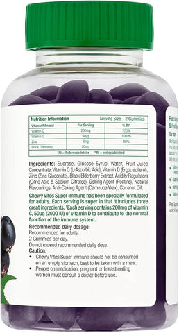 Chewy Vites Adults Super Immune Gummies with Elderberry - Vegan, 60 Pack - Image 4