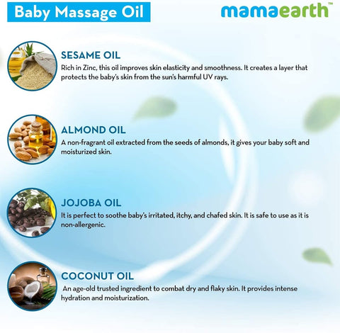 Mamaearth Baby Massage Oil - 100% Natural Ingredients, Dermatologically Tested, 200ml - Image 2