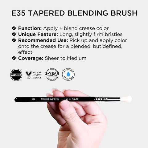 Sigma Beauty E35 Tapered Blending Brush - Cruelty-Free, Vegan, Waterproof - Image 5