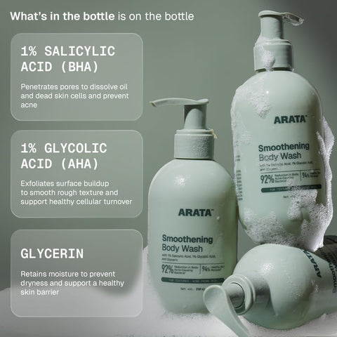 Arata 1% Salicylic Acid Exfoliating Body Wash - 300ml - Image 4
