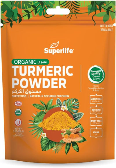 Superlife Organic Turmeric Powder with Curcumin - 200 Grams