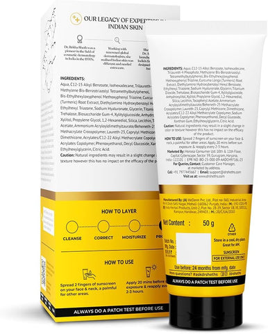 Dr. Sheth's SPF 50 PA++++ Haldi & Hyaluronic Acid Sunscreen - 50g - Image 8