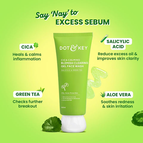 Dot & Key Cica 2% Salicylic Acid Face Wash with Green Tea - 100ml - Image 3