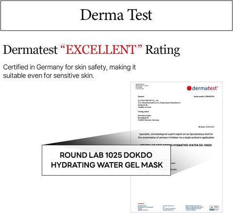 Round Lab 1025 Dokdo Hydrating Water Gel Mask - Hydrolyzed Hyaluronic Acid, 30ml (10 Pack) - Image 6