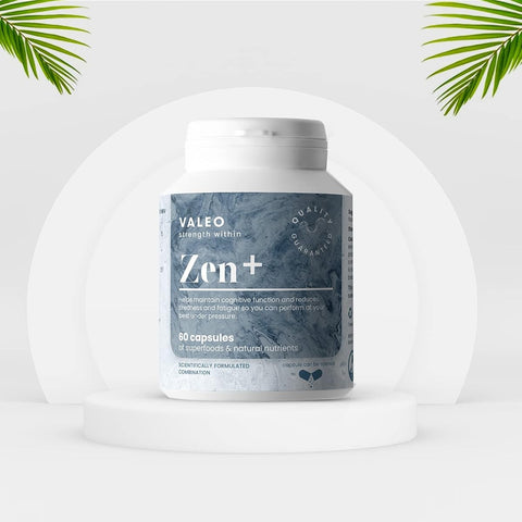 Valeo Zen+ Vegan Capsules - Magnesium & L-Theanine Support, 60 Pack