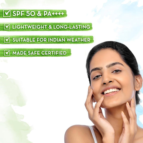Mamaearth Ultra Light Indian Sunscreen SPF50 PA++++ - Carrot Seed & Turmeric, 80g - Image 4
