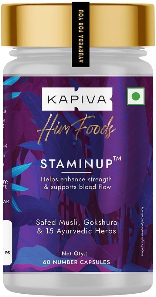 Kapiva StaminUP Capsules - Ayurvedic Herbal Blend with 17 Herbs & 4 Bhasmas - 60 Capsules