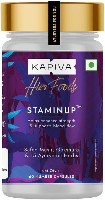 Kapiva StaminUP Capsules - Ayurvedic Herbal Blend with 17 Herbs & 4 Bhasmas - 60 Capsules
