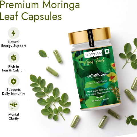 Kapiva Moringa Capsules 500mg - Ayurvedic Herbal Vitamins - 60 Veg Capsules - Image 2