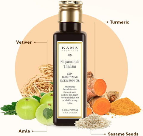 Kama Ayurveda Nalpamaradi Thailam - Herbal Skin Brightening Oil, 100ml - Image 4