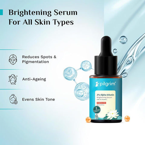 Pilgrim Korean Brightening Face Serum with Alpha Arbutin & Vitamin C - 30ml - Image 3