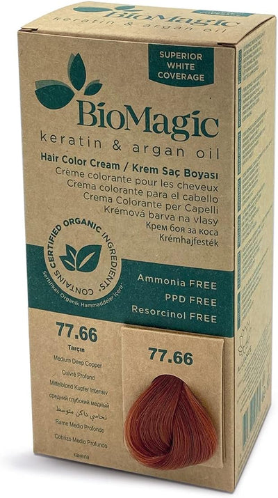 Biomagic Permanent Hair Colour 77/66 Medium Deep Copper, 60ml - Ammonia-Free