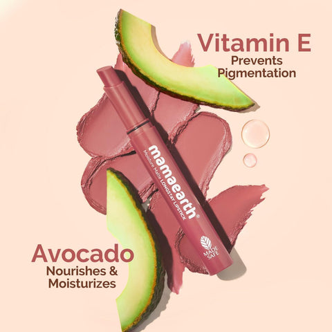 Mamaearth Moisture Matte Longstay Lipstick - Avocado Oil & Vitamin E, Carnation Nude, 2g - Image 4