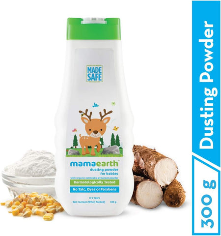 Mamaearth Dusting Powder - Organic Oatmeal & Arrowroot, Baby Care - 300g - Image 2