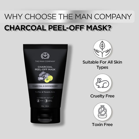 The Man Company Charcoal Peel Off Mask with Moringa & Gooseberry - 100g - Image 4