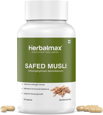 Herbal Max Safed Musli Capsules - 800mg, 60 Capsules