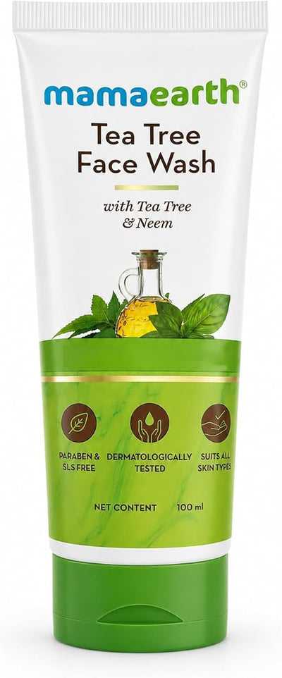 Mamaearth Tea Tree Face Wash - Acne Control, Sulfate-Free, 100ml