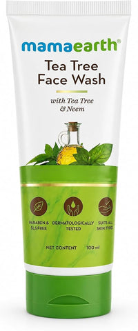 Mamaearth Tea Tree Face Wash - Acne Control, Sulfate-Free, 100ml