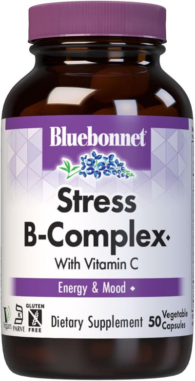 BlueBonnet Nutrition Stress B Complex Vitamins with Vitamin C, 50 Vegetable Capsules