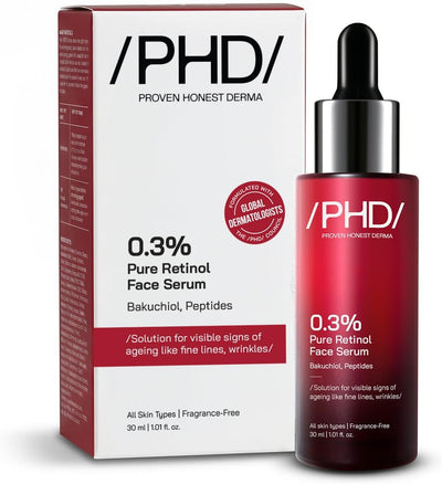 PHD 0.3% Pure Retinol Face Serum with Bakuchiol & Peptides - 30ml