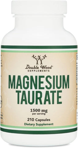 Double Wood Magnesium Taurate Capsules - Vegan, 1500mg, 210 Count