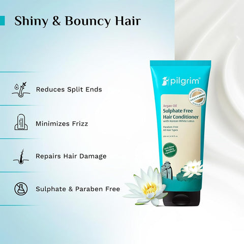 Pilgrim Argan Oil Hair Conditioner with White Lotus & Camellia - 200ml - Image 3