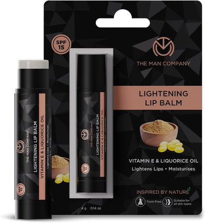 The Man Company Lightening Lip Balm with Vitamin E, Coconut & Olive Oil - 4gm