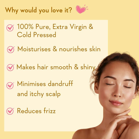 WishCare Sweet Almond Oil - Pure Cold Pressed for Hair & Skin - 200ml - Image 3