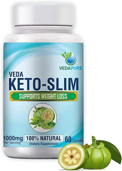 Vedapure Keto Slim Capsules - Natural Weight Management Supplement with Garcinia Cambogia and Green Tea - 60 Count