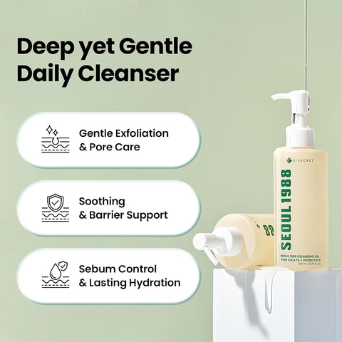 K-SECRET SEOUL 1988 Deep Cleansing Oil - Cica & Probiotics, 200ml - Image 4
