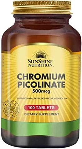 Sunshine Nutrition Chromium Picolinate Tablets 500mcg - 100 Count