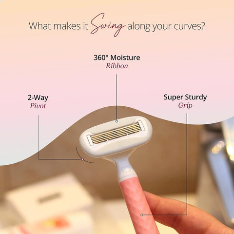 Carmesi Body Razor Swing with Moisture Ribbon and Vitamin E - Pink - Image 4