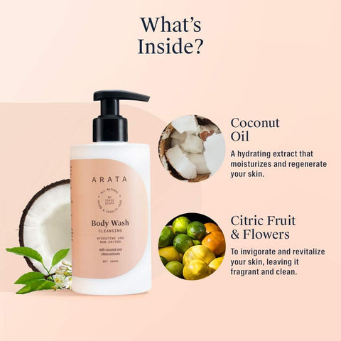 Arata Hydrating Body Wash with Coconut & Citrus Extracts - 300ml - Image 4