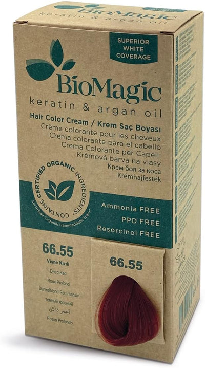 Biomagic Permanent Hair Colour Cream - Deep Red 66/55, 60ml