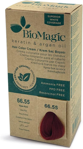 Biomagic Permanent Hair Colour Cream - Deep Red 66/55, 60ml