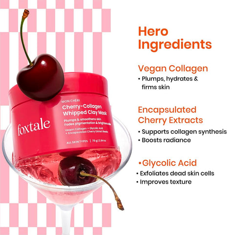 Foxtale Mon Cheri Cherry-Collagen Whipped Clay Mask - 75g