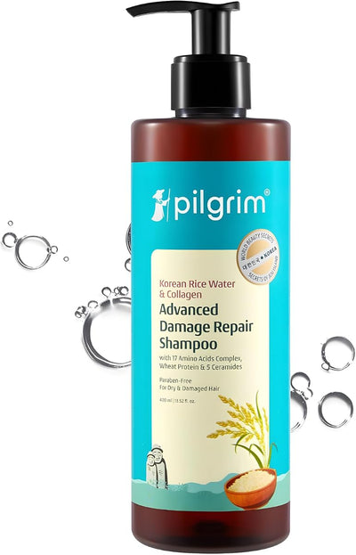 Pilgrim Korean Rice Water & Collagen Damage Repair Shampoo - 400 ml