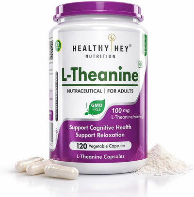 HealthyHey Nutrition L-Theanine 100mg Vegetarian Capsules - 120 Count