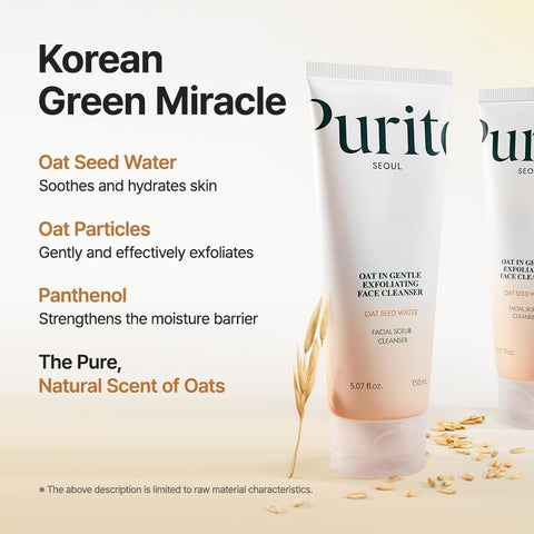 Purito Oat Gentle Exfoliating Facial Scrub Cleanser - 150ml - Image 4