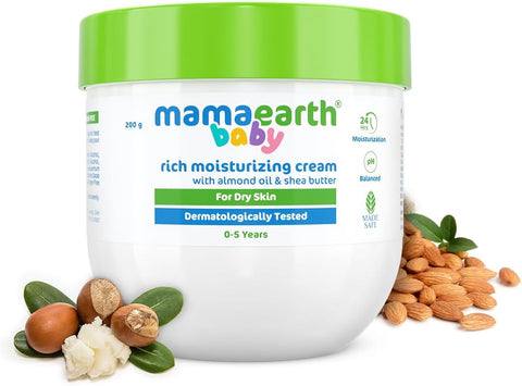 Mamaearth Baby Moisturizing Cream with Almond Oil & Shea Butter - 200g - Image 2
