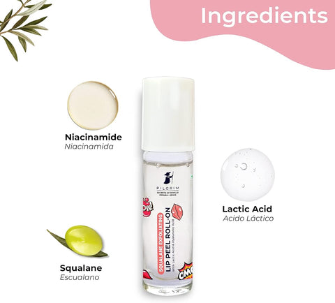 Pilgrim Squalane Lip Peel Roll-On with Lactic Acid & Hyaluronic - 6ml - Image 2