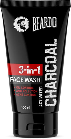 Beardo Face Cleanser with Activated Charcoal - Deep Cleanse, Oil Control - 100ml