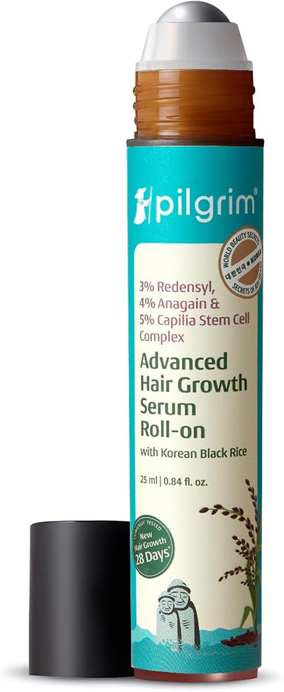 Pilgrim Hair Growth Serum Roll-On with Redensyl, Anagain, Capilia - 25ml